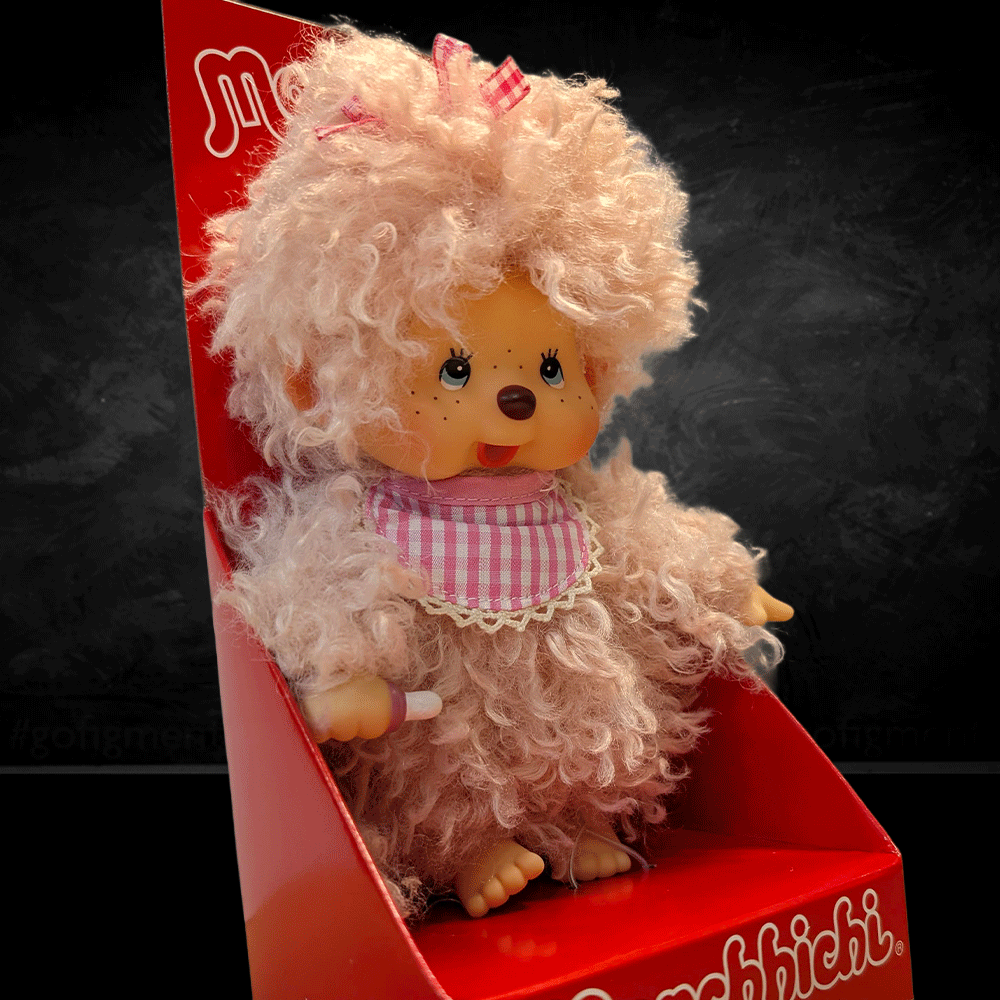 Sekiguchi Monchhichi Fluffy Pink Beige Plush 8" Monkey - NWT