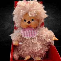 Sekiguchi Monchhichi Fluffy Pink Beige Plush 8" Monkey - NWT
