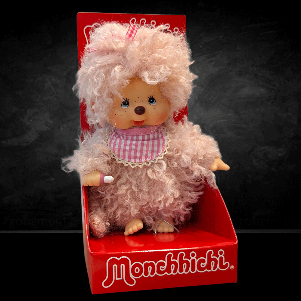 Sekiguchi Monchhichi Fluffy Pink Beige Plush 8" Monkey - NWT