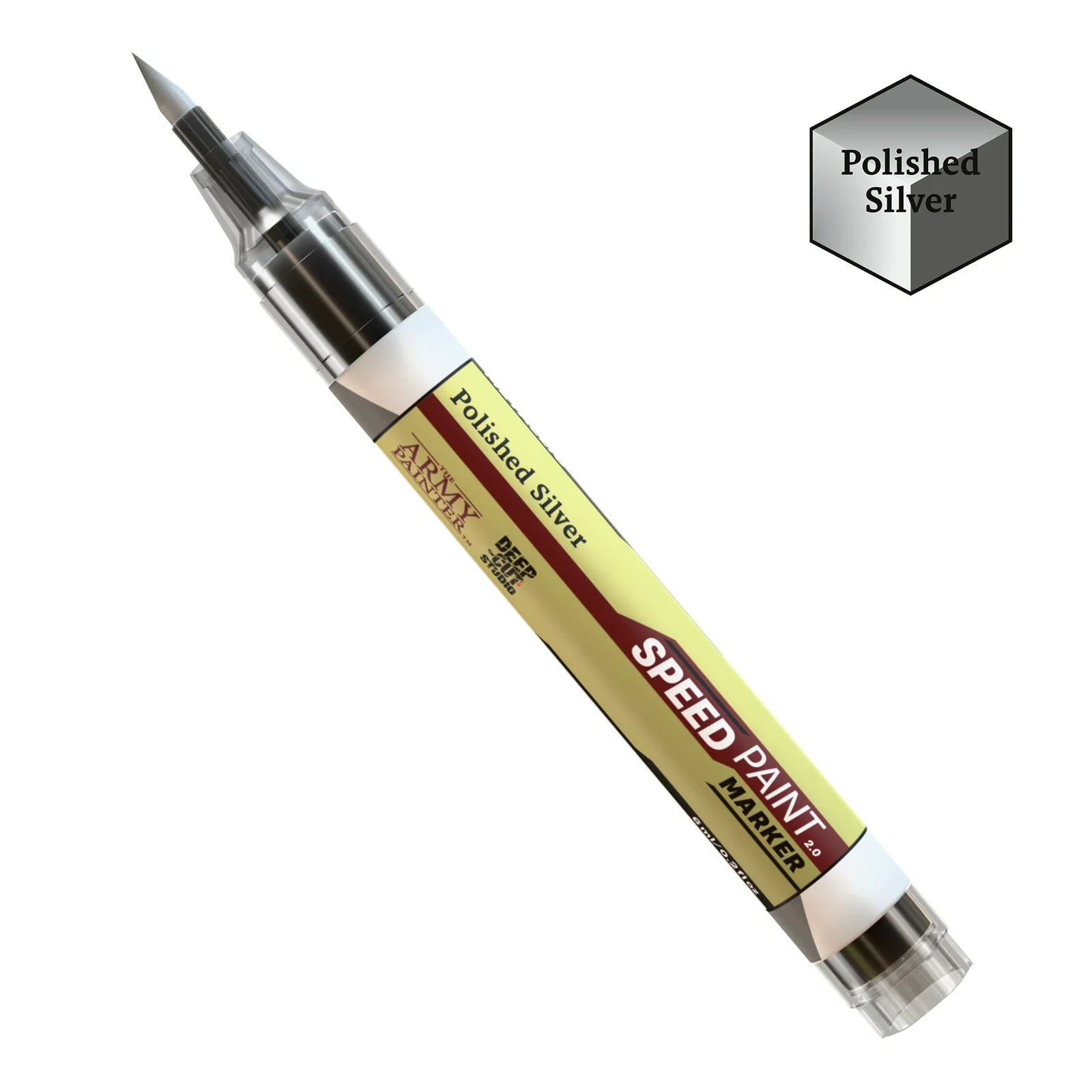 Polished Silver Army Painter Speedpaint Marker - One-Coat Metallic Miniature Paint SM1017P