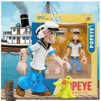 Boss Fight Studio Llc Popeye first appearance figure in white shirt blue pants with sailor hat and yellow bird accessory by dockside