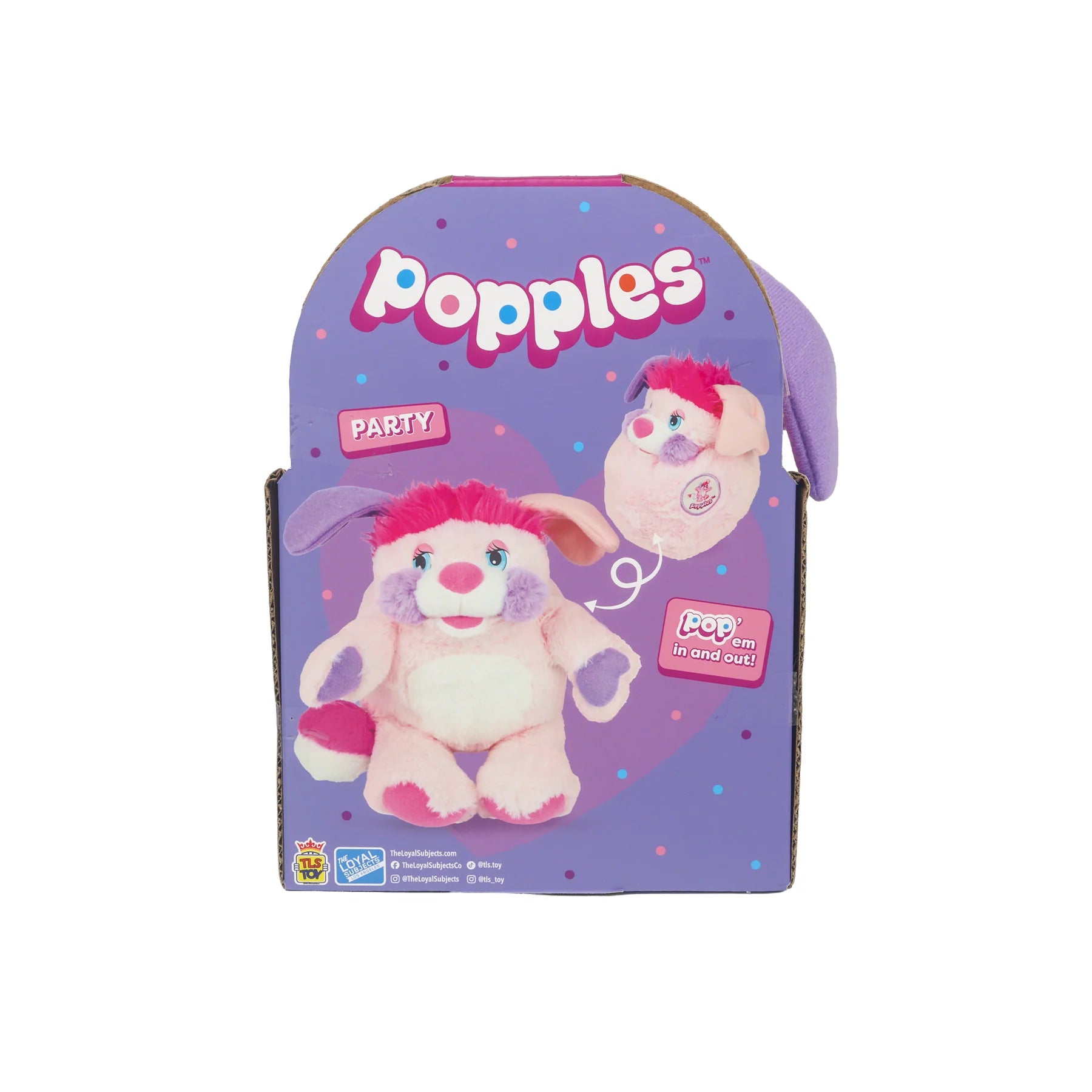 Party Popple 11" Large Nostalgic Plush Features the Iconic Interactive Transformation in packaging by The Loyal Subjects