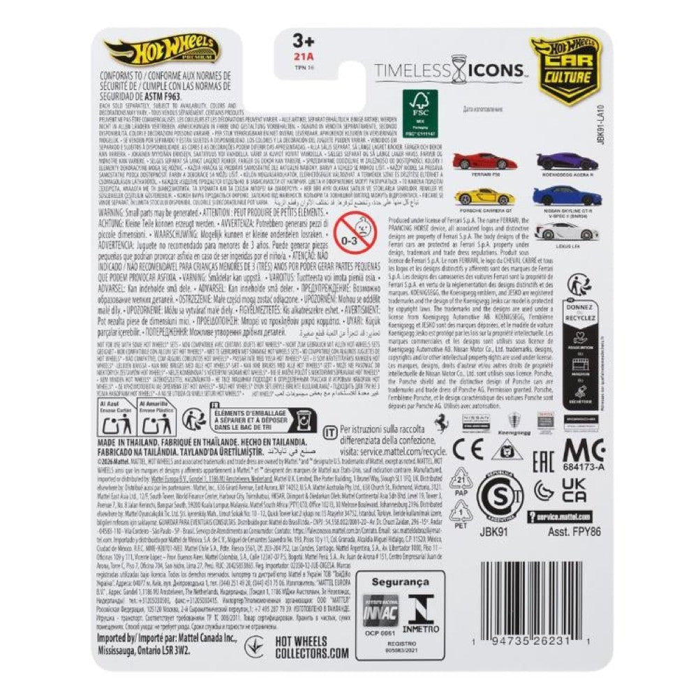 Hot Wheels Premium Car Culture Timeless Icons Porsche Carrera GT 1:64