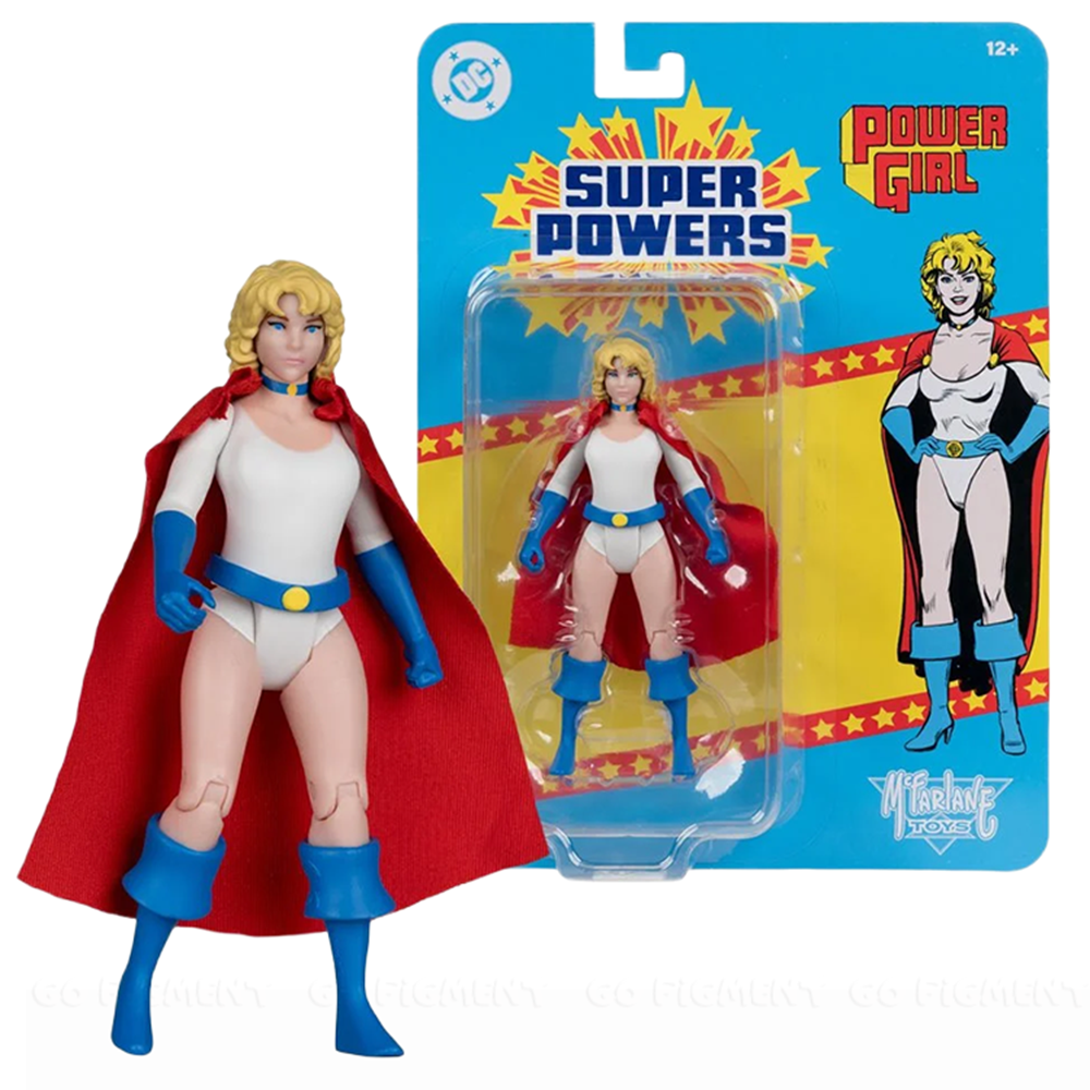 Power Girl - DC Super Powers Wave 13 4.5" Action Figure - McFarlane Toys displayed with packaging by Go Figment