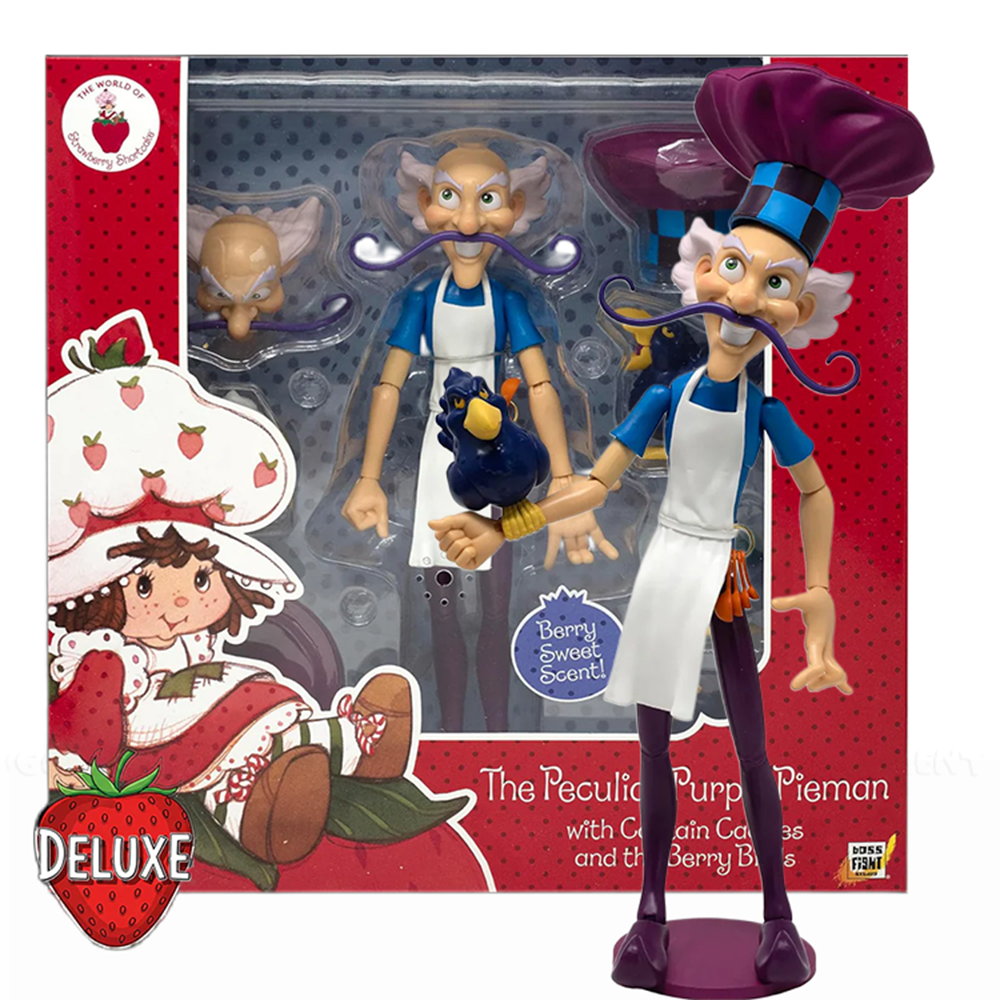 Blueberry Muffin Strawberry Shortcake DELUXE Action Deluxe Figure 1:12 by Boss Fight Studio Llc with purple hat and bird accessory