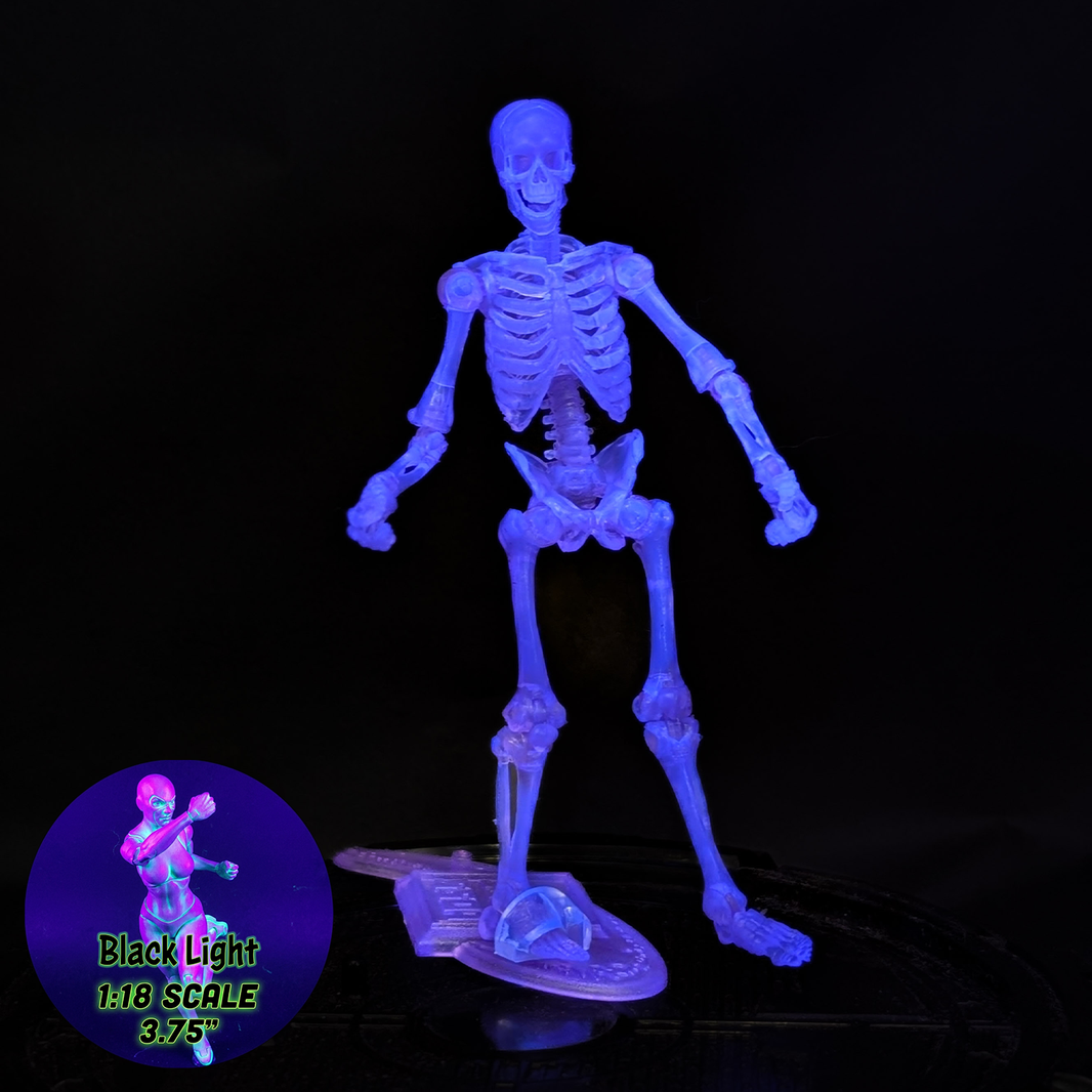 Vitruvian H.A.C.K.S. Purple Translucent Skeleton Blank 1:18 Scale Premium Action Figure - Blacklight Activated