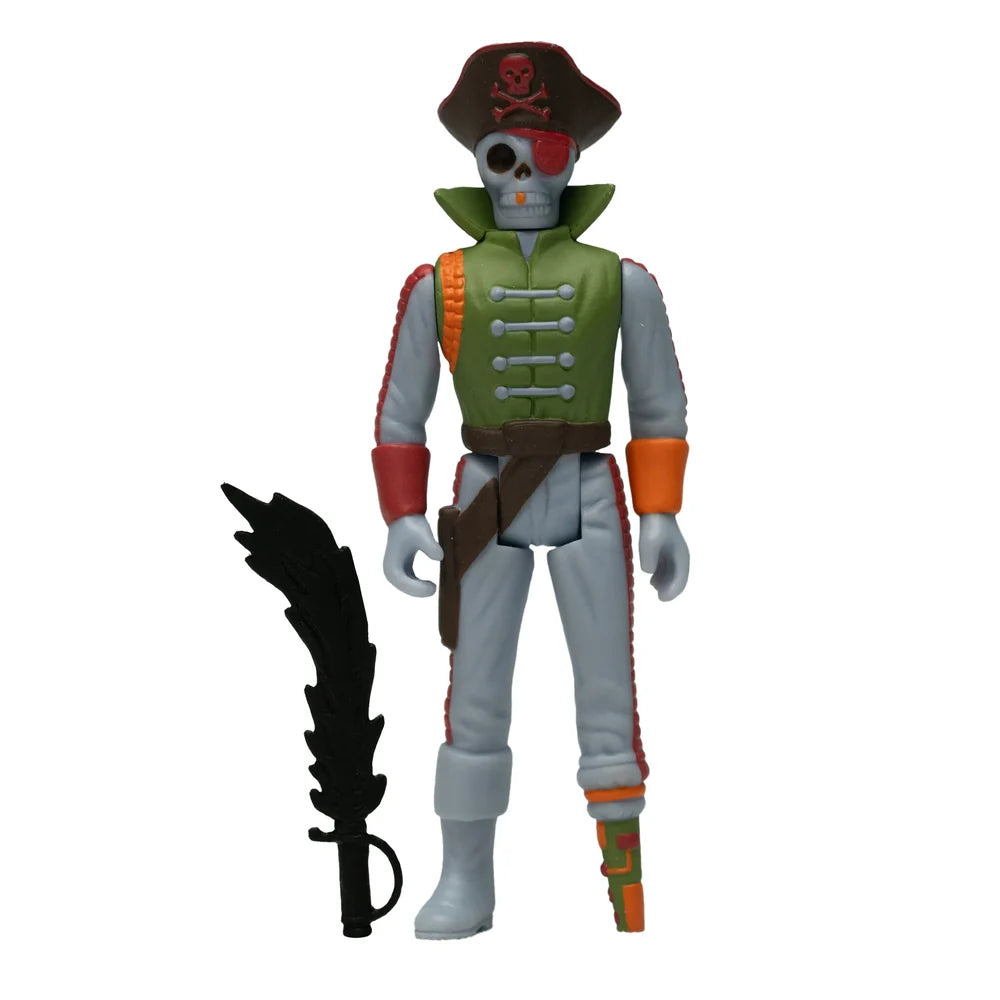 Super7 The Worst Captain Deadstar ReAction Figure (Wave 4) posed with a black feather accessory