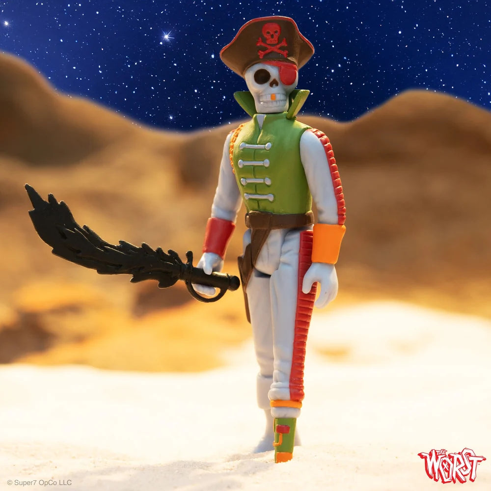 Super7 The Worst Captain Deadstar ReAction Figure (Wave 4) collectible toy with skull pirate figure and blaster