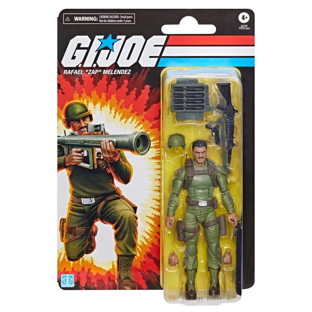 Rafael “Zap” Melendez "Retro Cardback" G.I. Joe Classified Series 6 inch Action Figure by Hasbro in packaging with accessories