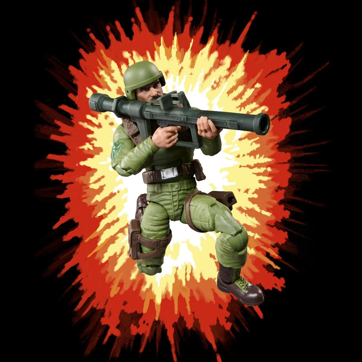 Rafael “Zap” Melendez "Retro Cardback" G.I. Joe Classified Series 6 inch Action Figure by Hasbro with explosion background