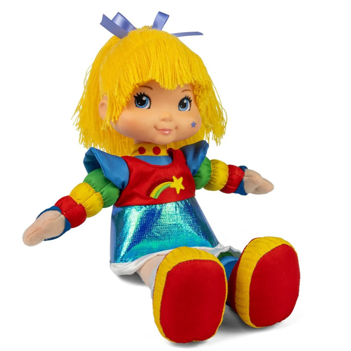 Rainbow Brite plush doll with yellow hair and colorful rainbow outfit from The Loyal Subjects collection