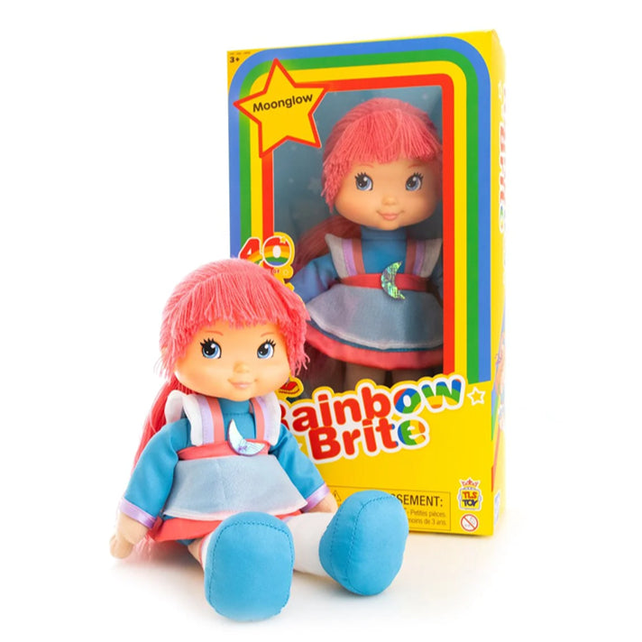 Moonglow Rainbow Brite 12-inch plush doll by The Loyal Subjects in colorful packaging for children aged 3 and up