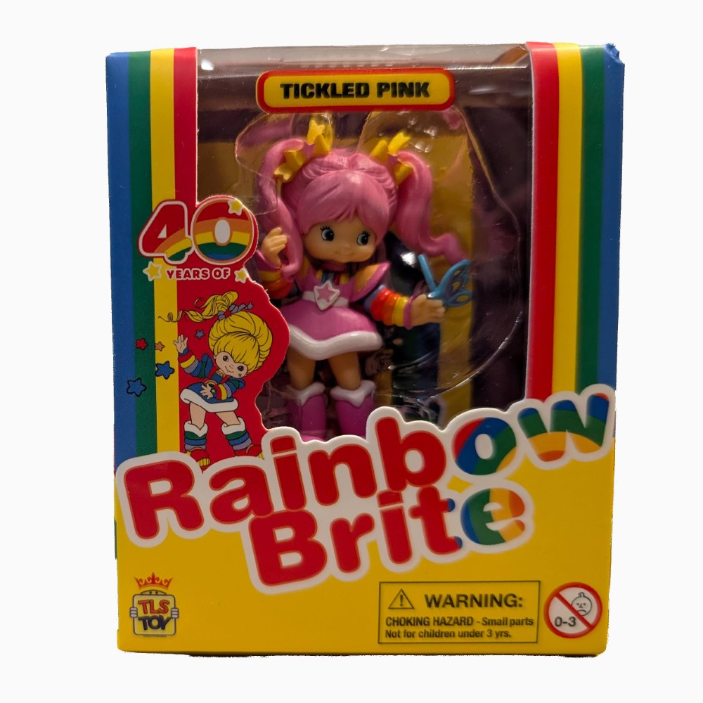 Loyal Subjects 2.5 inch Tickled Pink CheeBee figure celebrating 40 years of Rainbow Brite in colorful packaging
