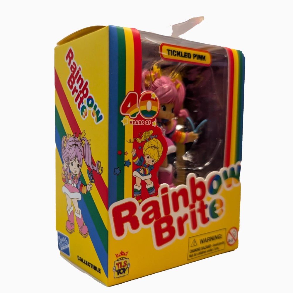Loyal Subjects Tickled Pink 2.5 inch CheeBee figure in colorful Rainbow Brite 40 Years packaging box