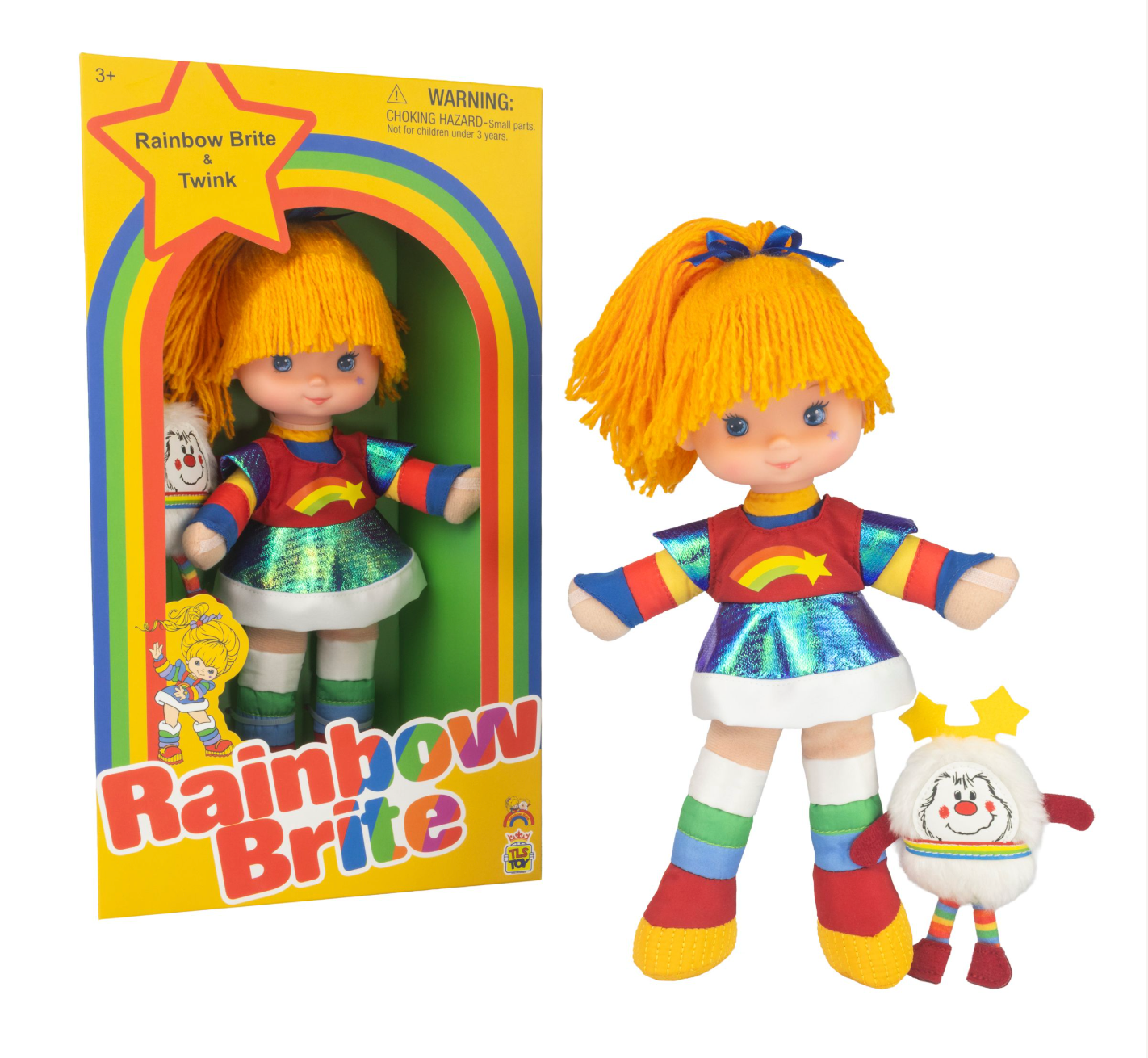 Limited edition 1984 Rainbow Brite doll with Twink sprite by The Loyal Subjects, vibrant colors and nostalgic design
