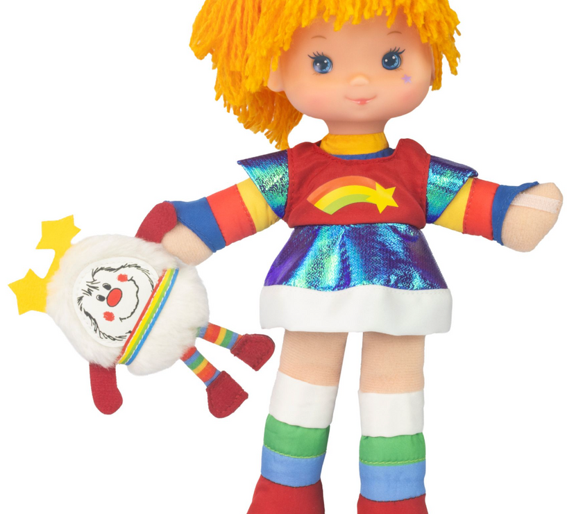 Classic 1984 Rainbow Brite and Twink doll by The Loyal Subjects with colorful yarn hair and soft cloth body