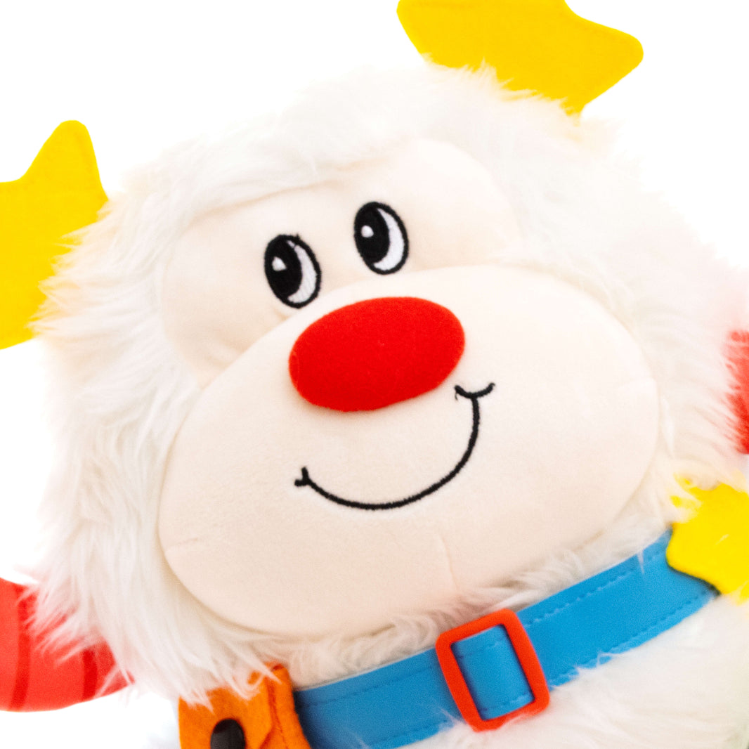 Close-up of Rainbow Brite Twink plush with white fur and red nose by The Loyal Subjects