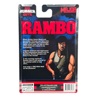 Rambo Major Big Rubber Guys 1:9 Scale 8-Inch Posed Action Figure packaging back with character bio by Major vendor