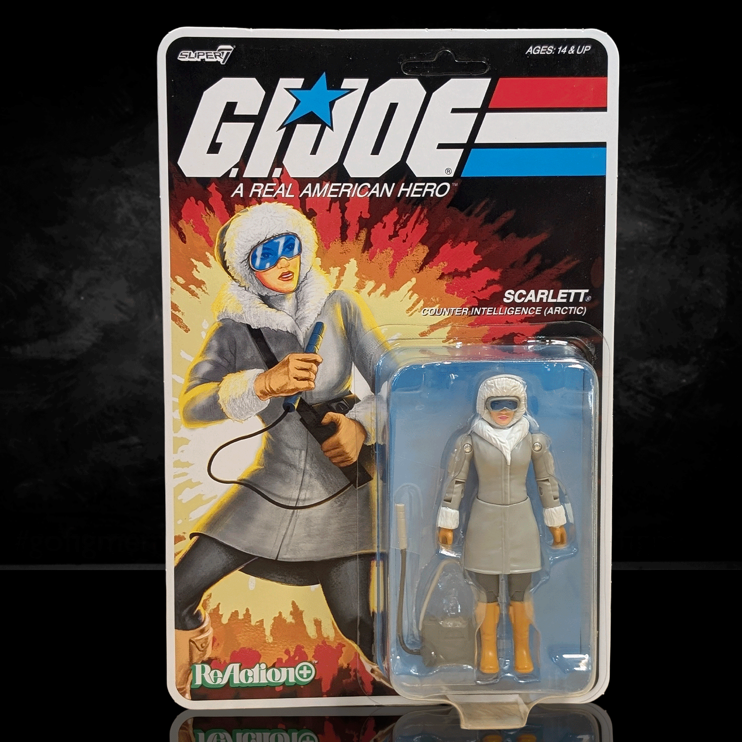 Scarlett Arctic Counter Intelligence GI Joe Action Figure ReAction+ 1/18 O-Ring Design Unpunched