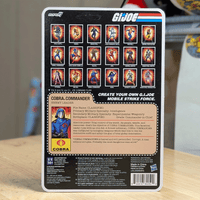 Cobra Commander Black Cape GI Joe Action Figure ReAction+ 1/18 O-Ring Design Unpunched