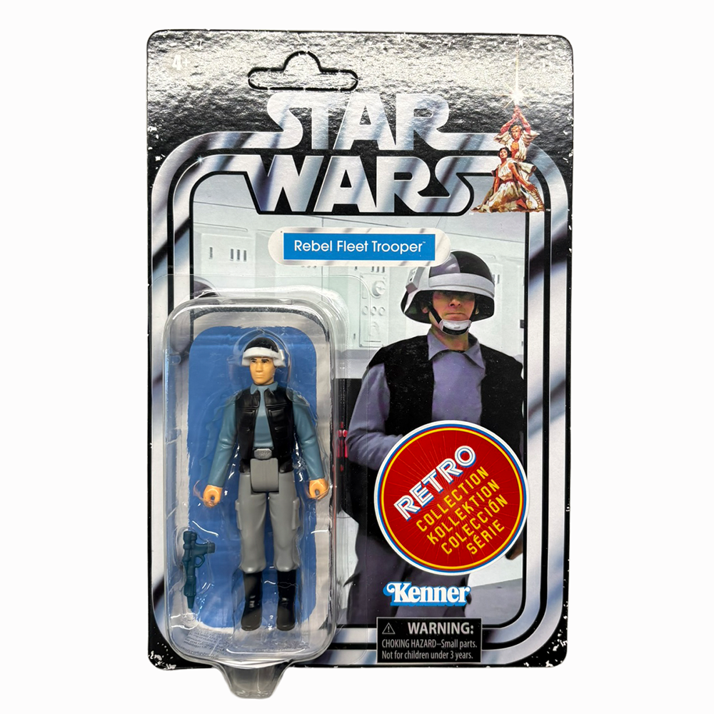 Rebel Fleet Trooper Star Wars Retro Collection Action Figure by Hasbro with Blaster 3.75 in in packaging