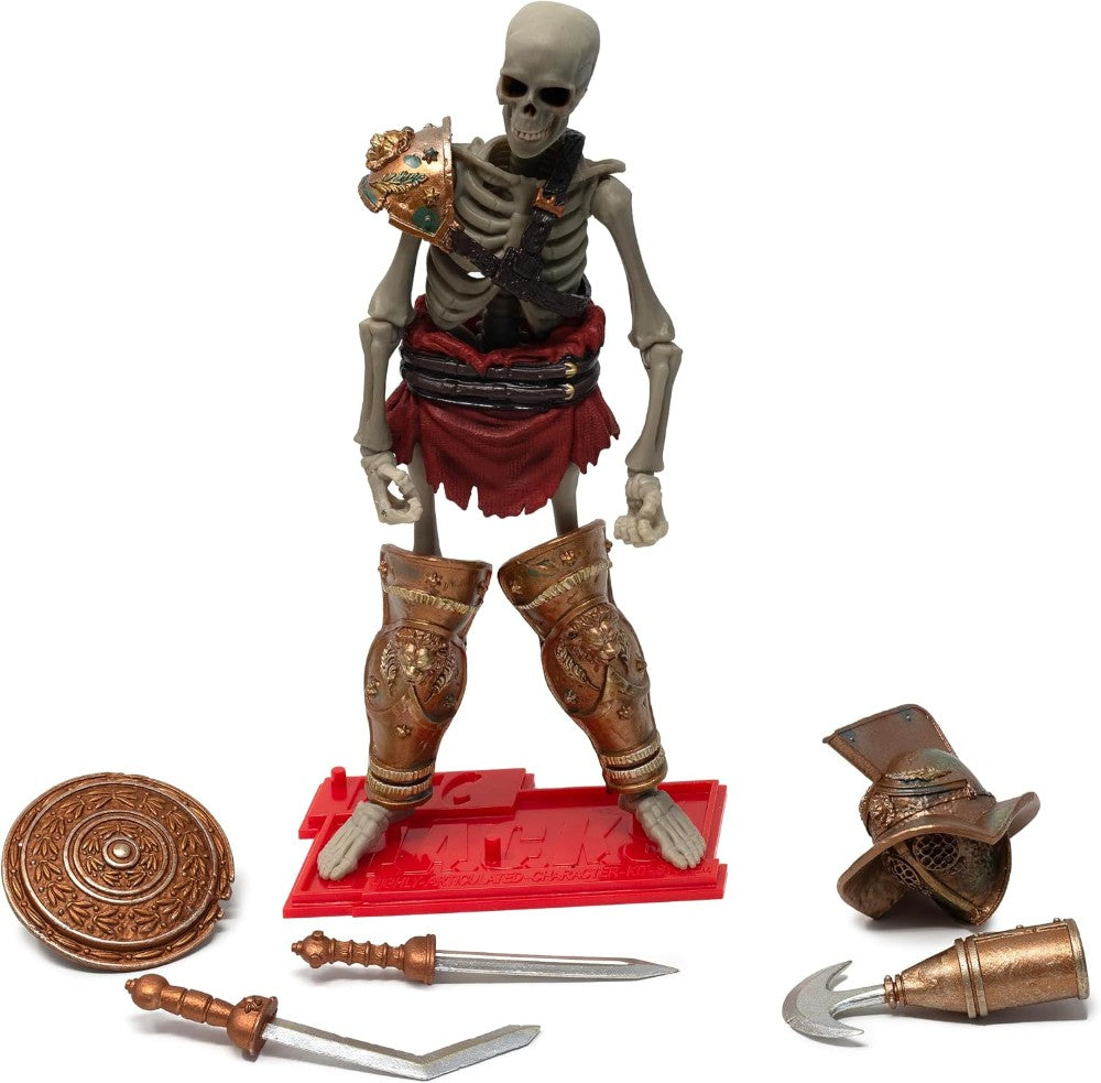 Red Sonja Deluxe Action Figure with Gladiator & Barbarian Skeletons Sold as Set of 3 with accessories