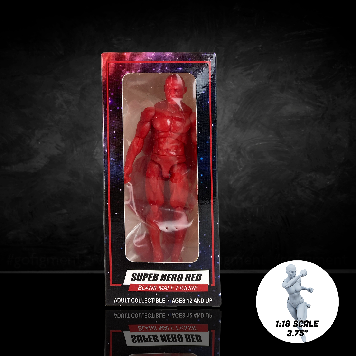 Vitruvian H.A.C.K.S. Superhero Red Blanks Female Action Figure – 1/18 Scale Collectible new in box by Boss Fight Studio Llc