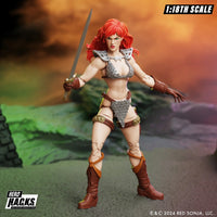 Red Sonja Hero H.A.C.K.S. 1:18 Scale Action Figure - Boss Fight Studio with sword, armor, and red hair new in box collectible pose