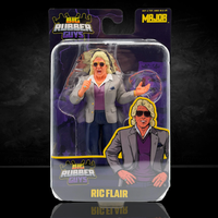 Ric Flair Suited Major Big Rubber Guys 1:9 Scale 8-Inch Posed Wrestling Figure by Major in gray blazer and purple vest