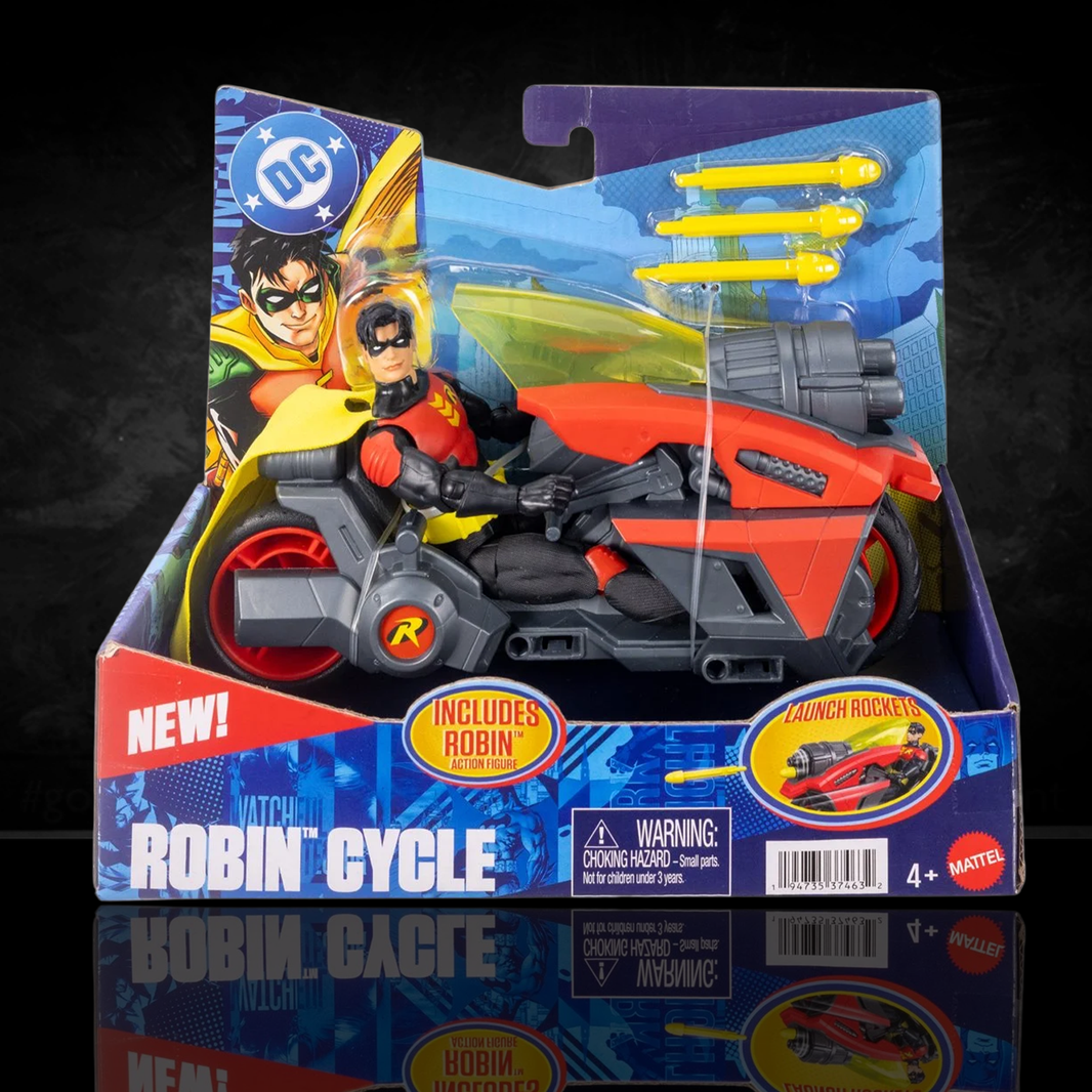 Robin and Motorcycle Action Figure Vehicle Set Mattel DC Premiere Batlink New