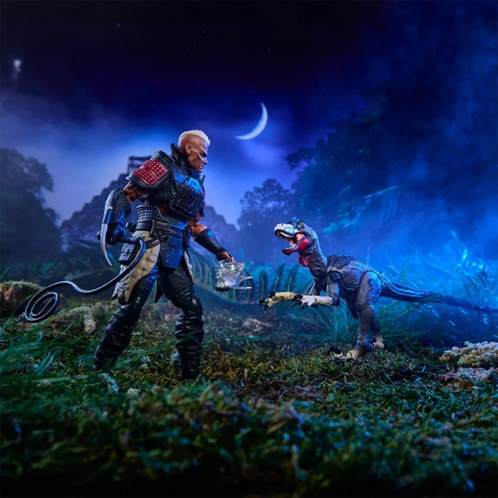 Rottclaw & Cobra Deinonychus GI Joe Classified 1:12 scale 6" Series Action Figure by Hasbro in a night forest scene