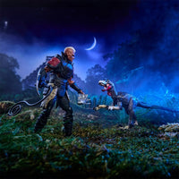 Rottclaw & Cobra Deinonychus GI Joe Classified 1:12 scale 6" Series Action Figure by Hasbro in a night forest scene