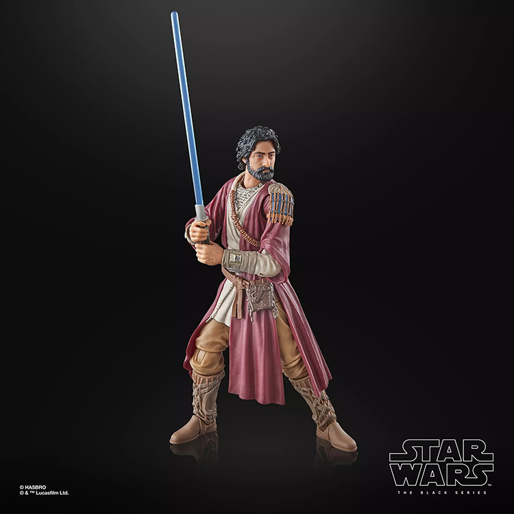 Star Wars Black Series Ezra Bridger Peridea 6-inch action figure by Hasbro holding blue lightsaber poised for battle