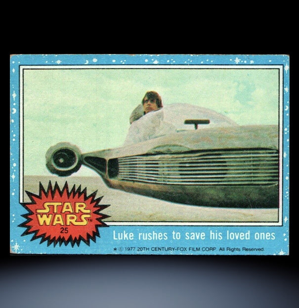 Image of #25 Luke rushed to save his loved ones 1977 Topps Star Wars Trading Card