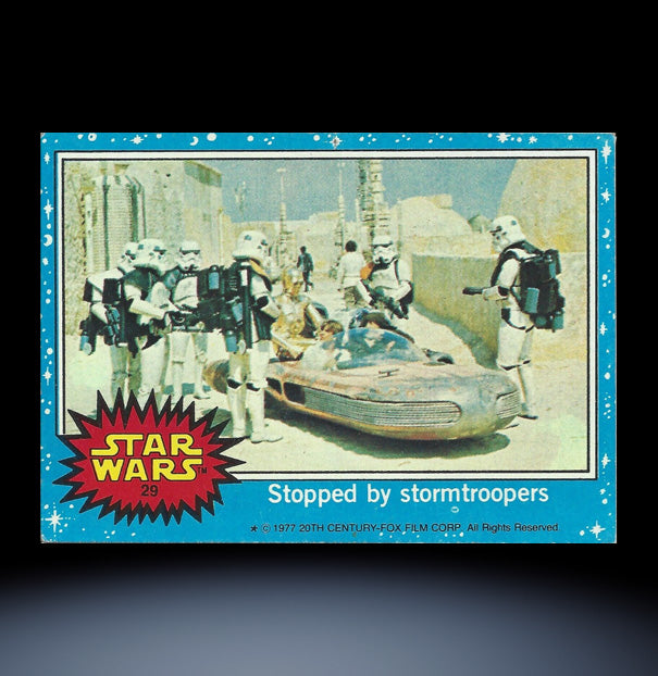 Image of #29 Stopped by Stormtroopers 1977 Topps Star Wars Trading Card