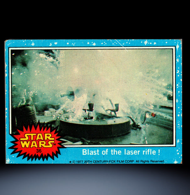 Image of #36 Blast of the laser rifle! 1977 Topps Star Wars Trading Card