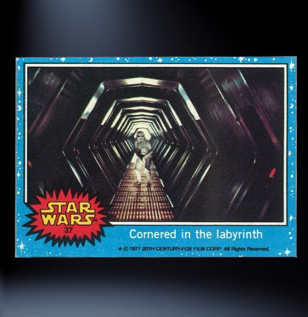 Image of #37 Cornered in the labyrinth 1977 Topps Star Wars Trading Card
