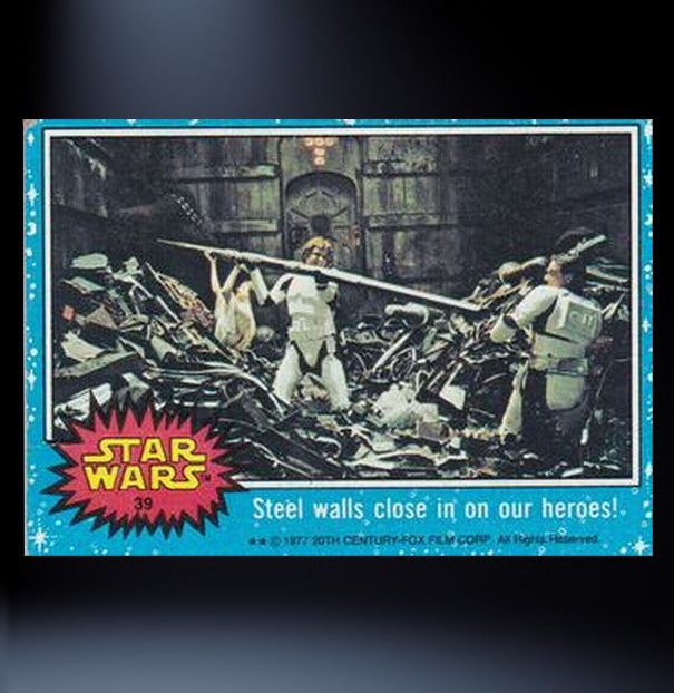 Image of #39 Steel walls close in on out heroes! 1977 Topps Star Wars Trading Card