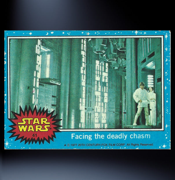Image of #41 Facing the deadly chasm 1977 Topps Star Wars Trading Card