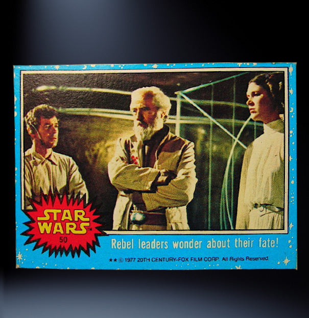 Image of #50 Rebel leaders wonder about their fate! 1977 Topps Star Wars Trading Card