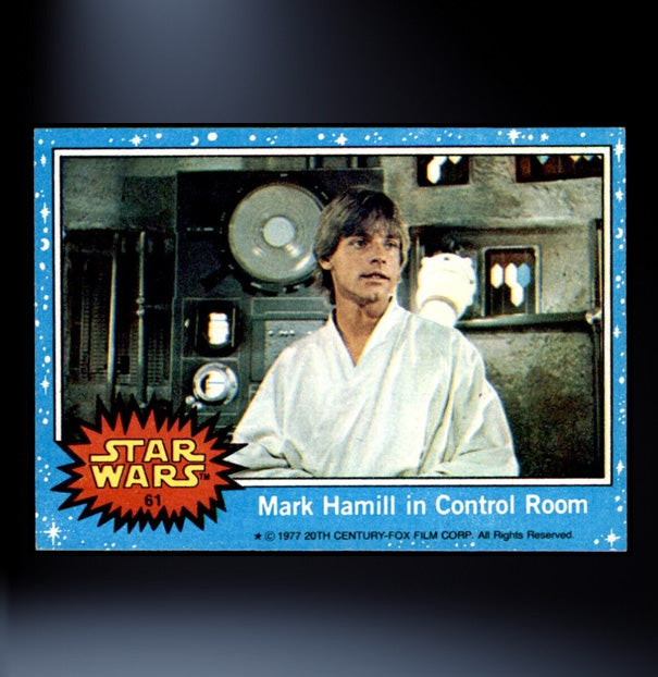 Image of #61 Mark Hamill in control room 1977 Topps Star Wars Trading Card