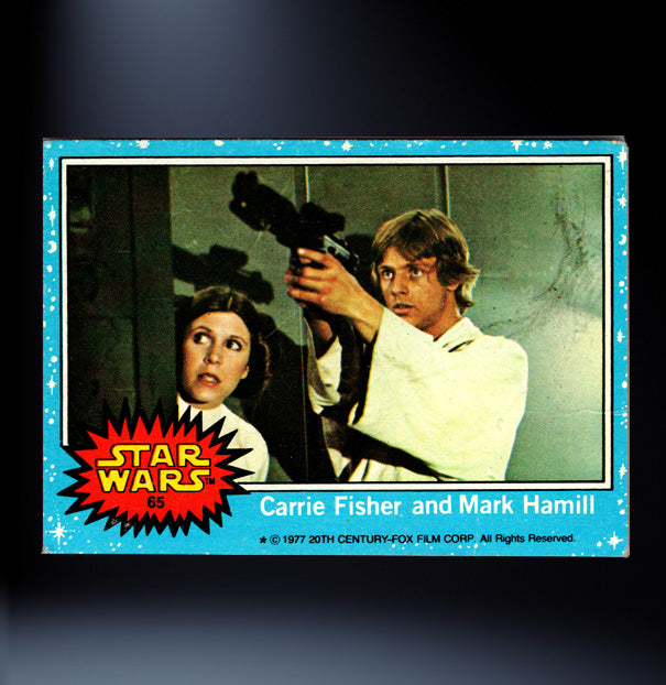 Image of #65 Carrie Fisher and Mark Hamill 1977 Topps Star Wars Trading Card