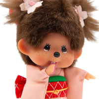 Monchhichi Sakura Kimono Girl Plush Keychain Official Sekiguchi 5.5"