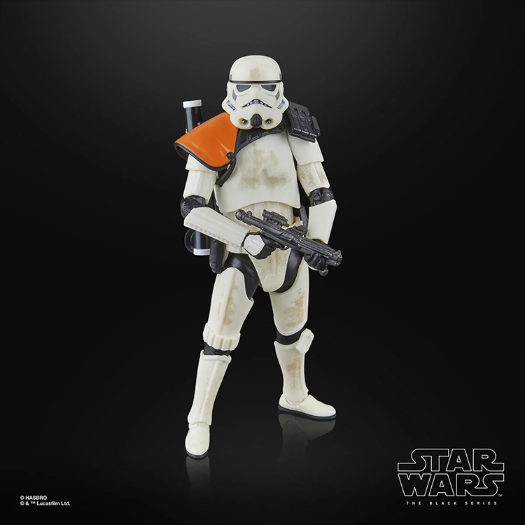 Hasbro Star Wars Black Series 6-inch Sandtrooper action figure with detailed armor and accessories on black background