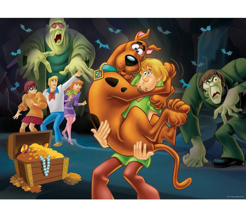 Scooby Doo Zoinks Glow In The Dark 100 Piece Jigsaw Puzzle by Master Pieces with mystery and treasure scene