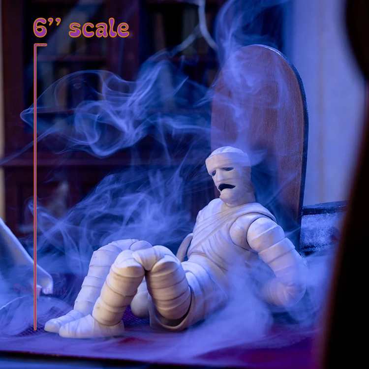 Jada Toys Scooby-Doo Mummy of Ankha 6-inch scale action figure seated with blue smoke effect background