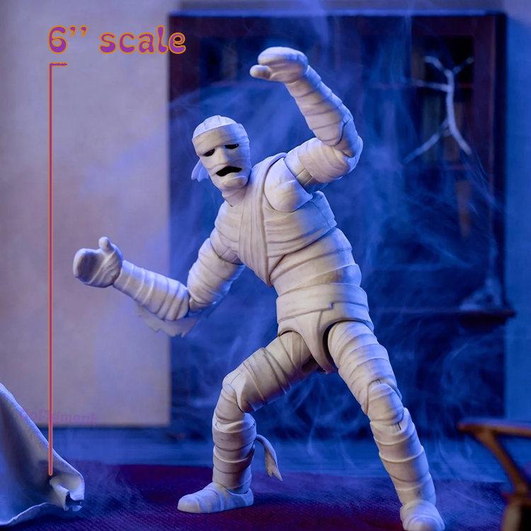 Jada Toys Scooby-Doo Mummy of Ankha 6-inch scale articulated action figure in lurching pose with smoky background.