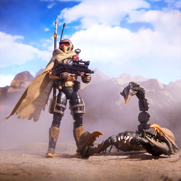 Hasbro G.I. Joe Cobra Desert Scorpion action figure with mechanical scorpion in desert battle pose