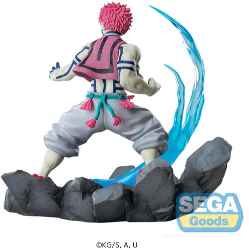 Sega XrossLink Anime Demon Slayer: Akaza Statue - Authentic by Sega new in box with dynamic blue energy and rocky base effects