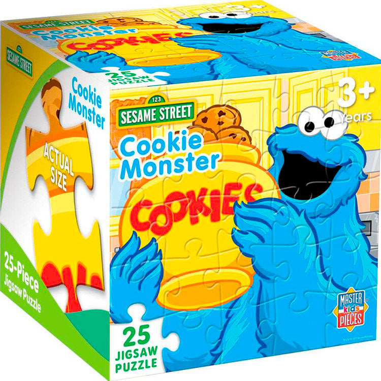 Master Pieces Sesame Street Cookie Monster 25-piece jigsaw puzzle 10 by 10 inches in packaging for ages 3 and up